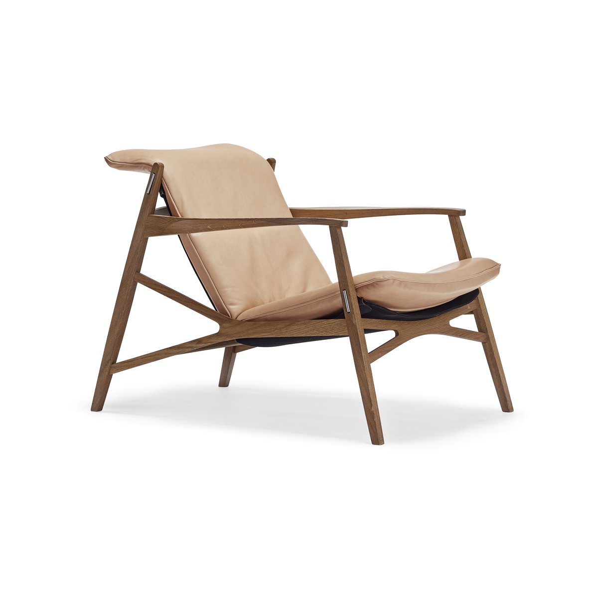 Stolab Link loungestol Natur skinn-naturlig oljet eik-sort canvas