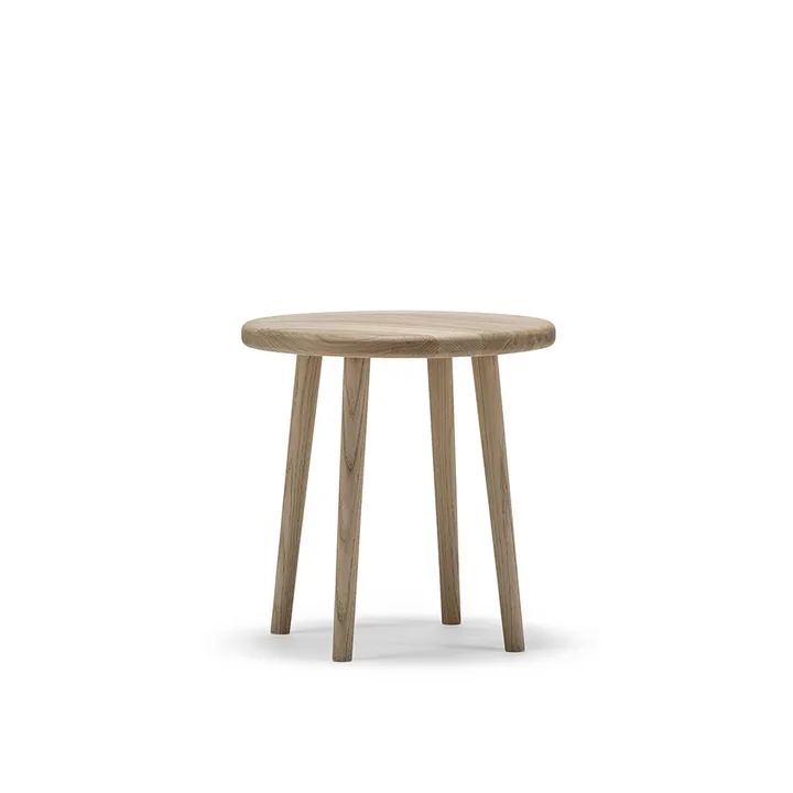 Miss Button rund krakk - Eik hvitoljet, lav, Ø44x45 cm - Stolab