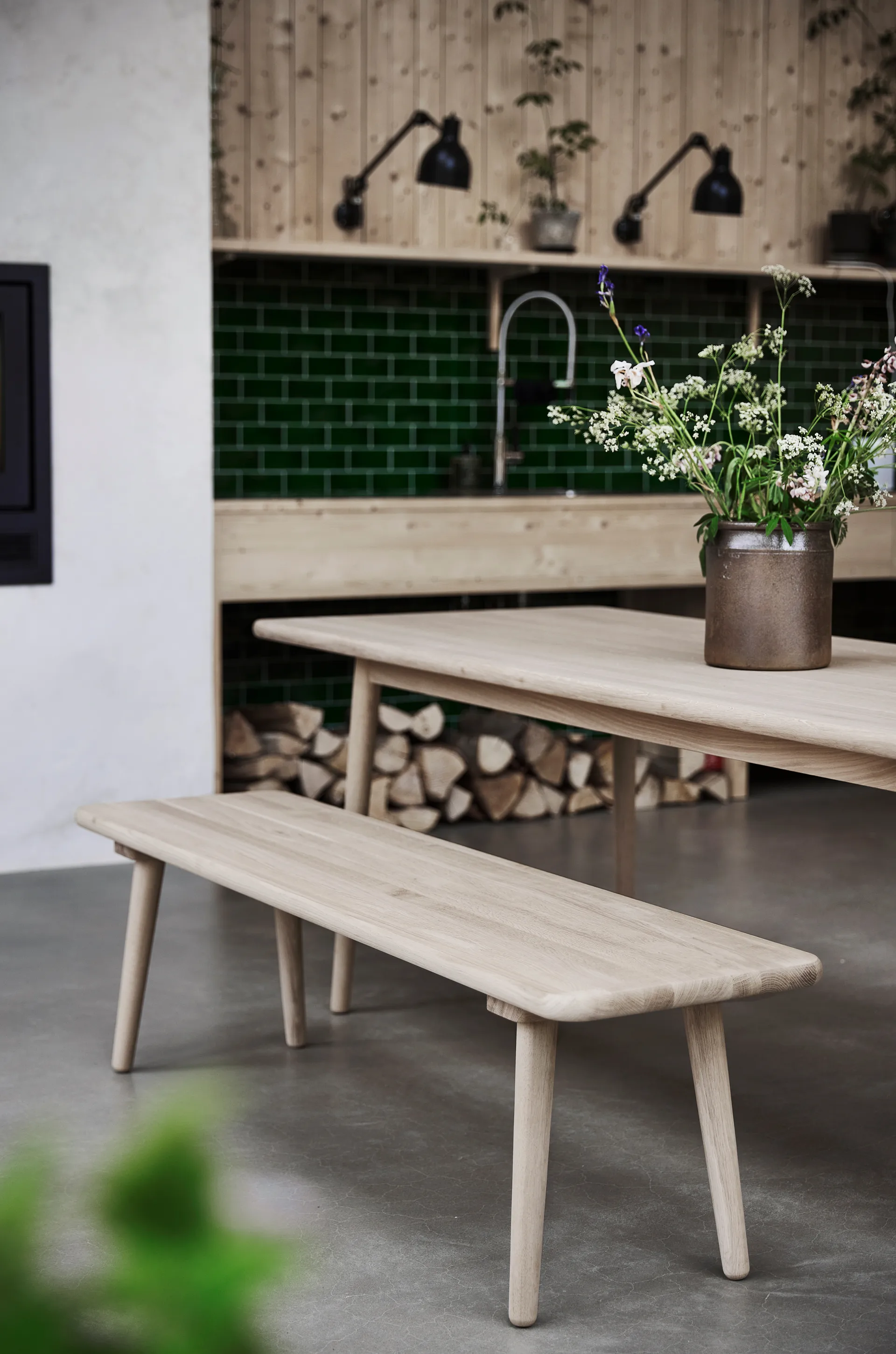 Miss Holly bord 175 x 100 cm, Bjørk hvitolje Stolab