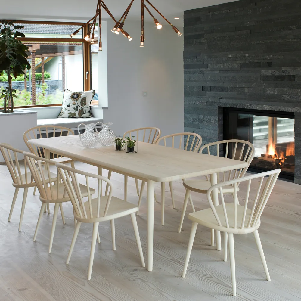 Miss Holly bord 175 x 100 cm, Eik hvitoljet, 1 ilegg Stolab