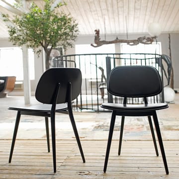 My Chair stol - Skinn svart, svartlakkert bjørkestativ - Stolab