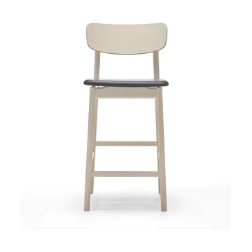 Prima Vista barstol - Skinn Elmosoft sort-lys mattlakkert bjørkestativ, 65 cm - Stolab