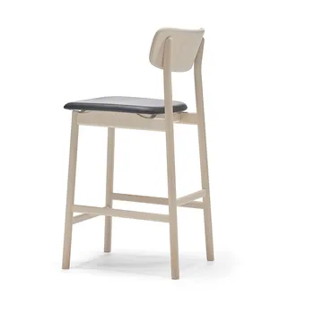 Prima Vista barstol - Skinn Elmosoft sort-lys mattlakkert bjørkestativ, 65 cm - Stolab