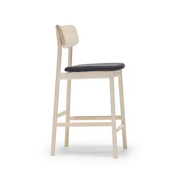 Prima Vista barstol - Stoff blues 9833 sort-lys mattlakkert bjørkestativ - Stolab