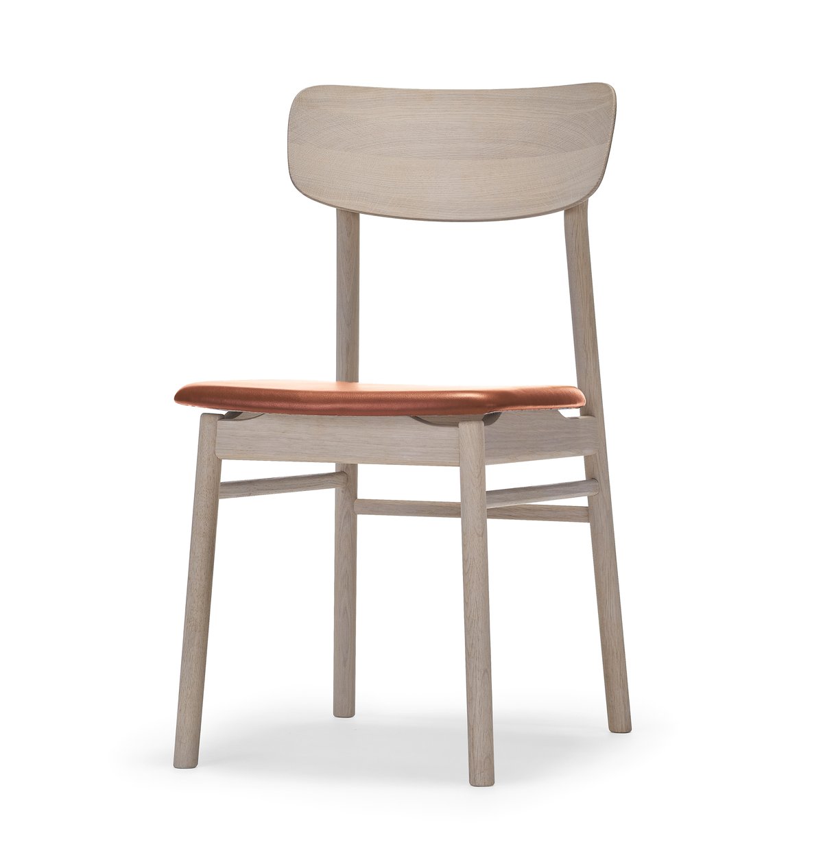 Stolab Prima Vista stol hvitoljet eik Skinn elmotique 43807 cognac