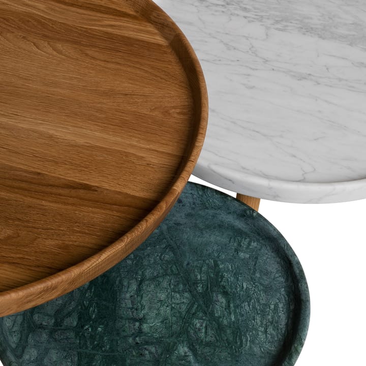 Tureen settbord, Marmor hvit, Ø 52 cm, naturlig oljet eikeben Stolab