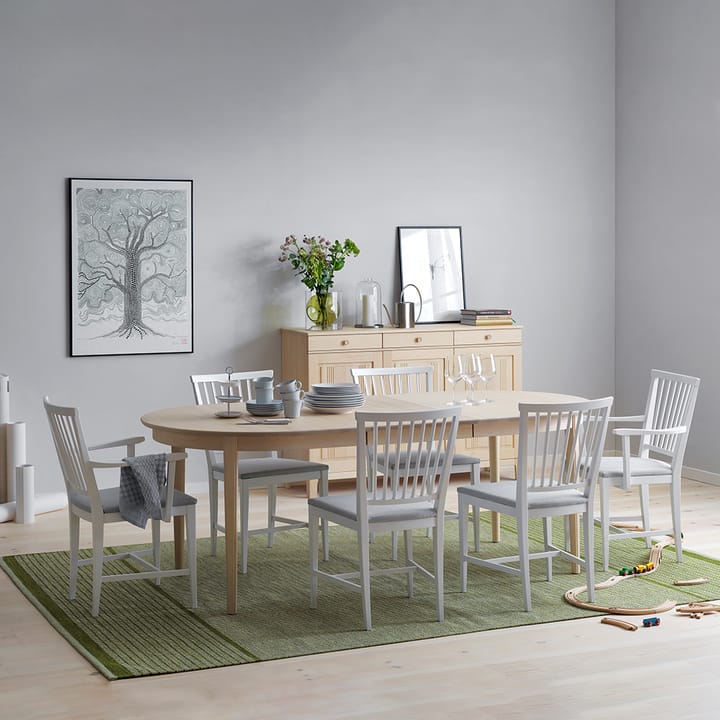 Vardags spisebord 160 x 100 cm - Bjørk lys mattlakkert, 1 ilegg - Stolab