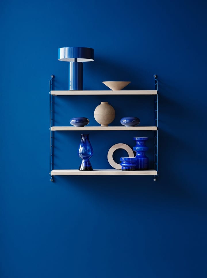 String 1949-2024 hylle Limited Edition 60x60x20 cm, Blue/white oiled pine String