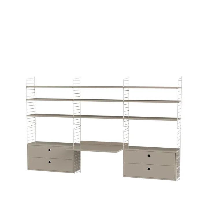 String barnerom beige & hvit - Kombinasjon F - String