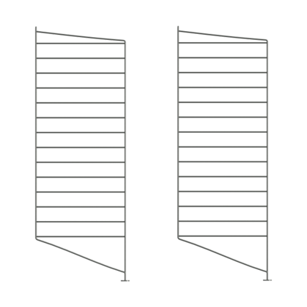 String - Gulvgavl 85x30cm 2-pack mørkegrå - Grå - Metall