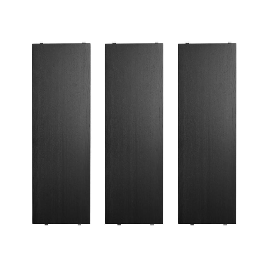 String - Hylleplate 58x20cm 3-pack svartbeiset ask - Hyller & Hyllesystem - Nils Strinning - Svart - Tre