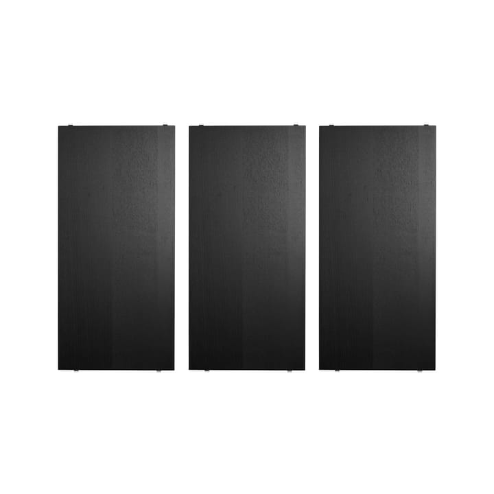 String hylleplate - Ask svartbeiset, 58x30 cm, 3-pk - String