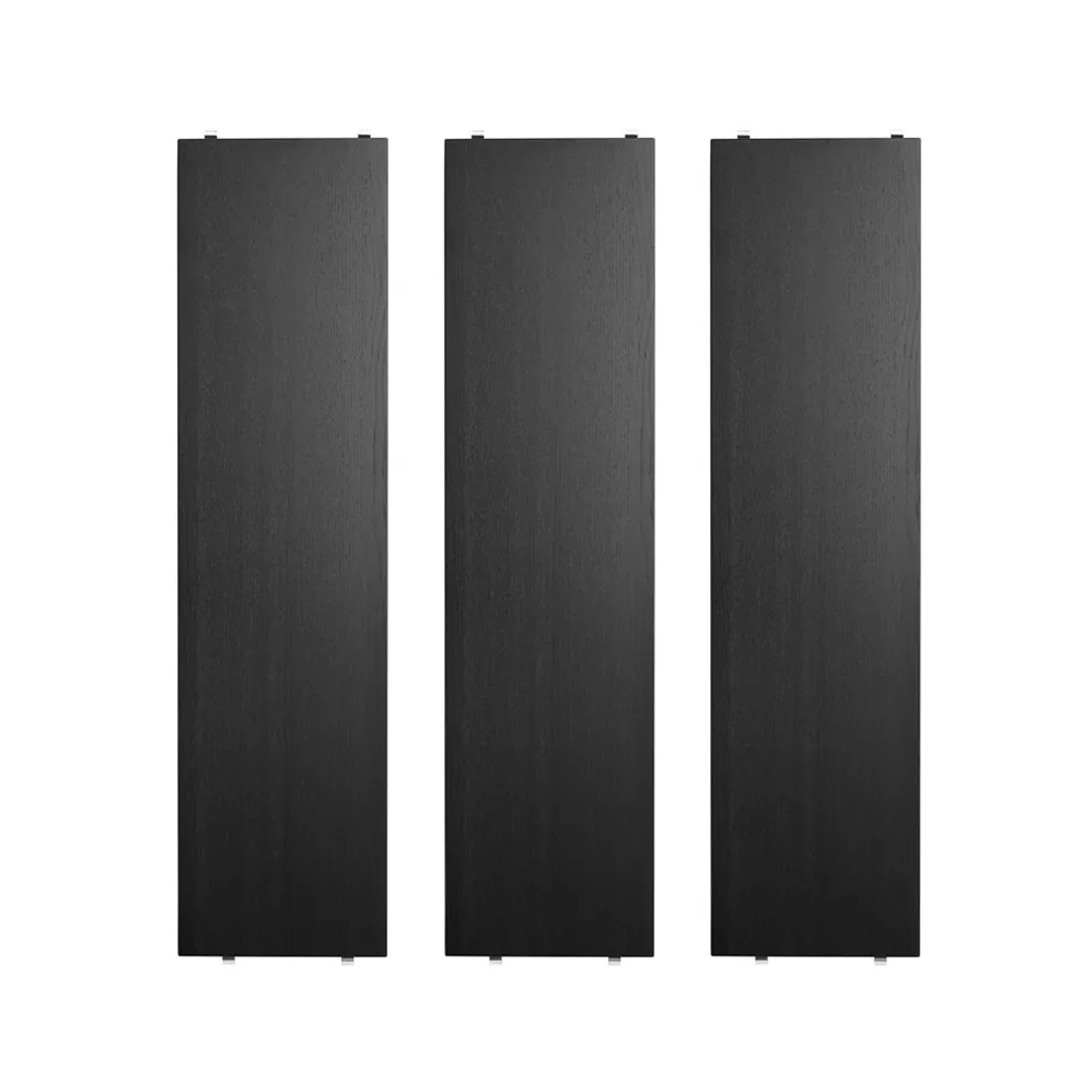 String hylleplate, Ask svartbeiset, 78x20 cm, 3-pk String