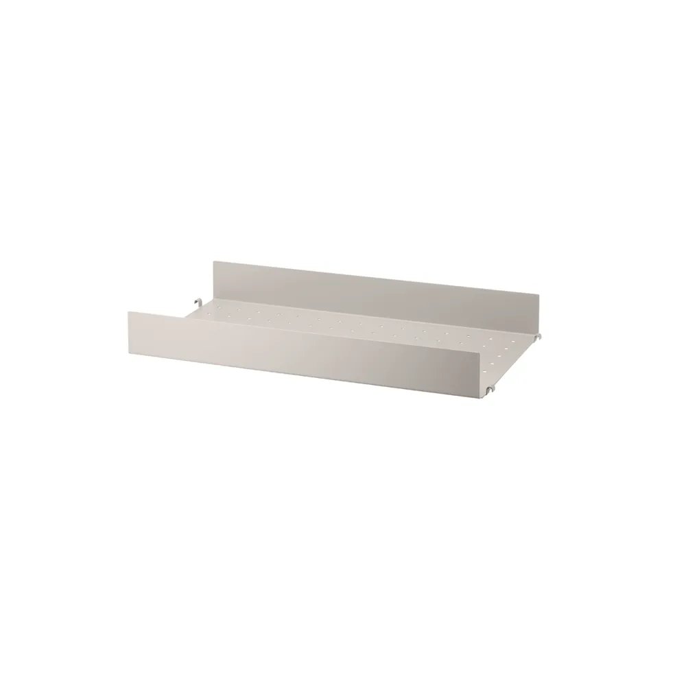 String hylleplate metall, beige, 58x30 cm, høy kant String