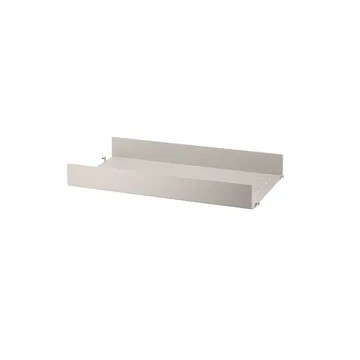 String hylleplate metall - beige, 58x30 cm, høy kant - String