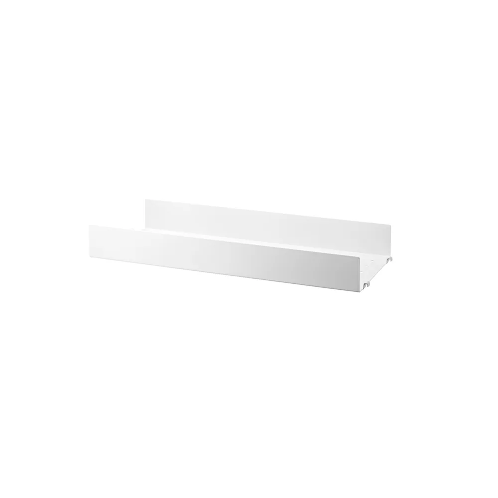 String hylleplate metall, hvit, 58x20 cm, høy kant String