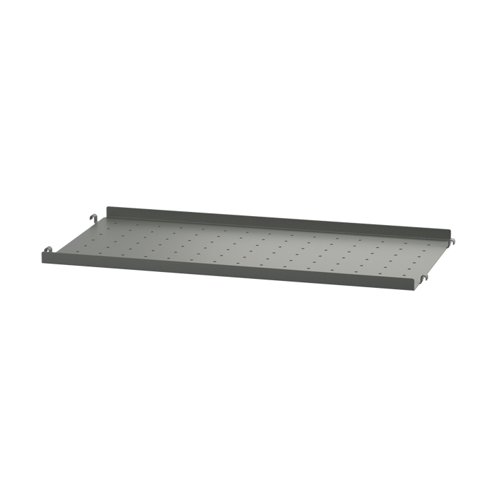String hylleplate metall - Mørkegrå, 58x30 cm, lav kant - String