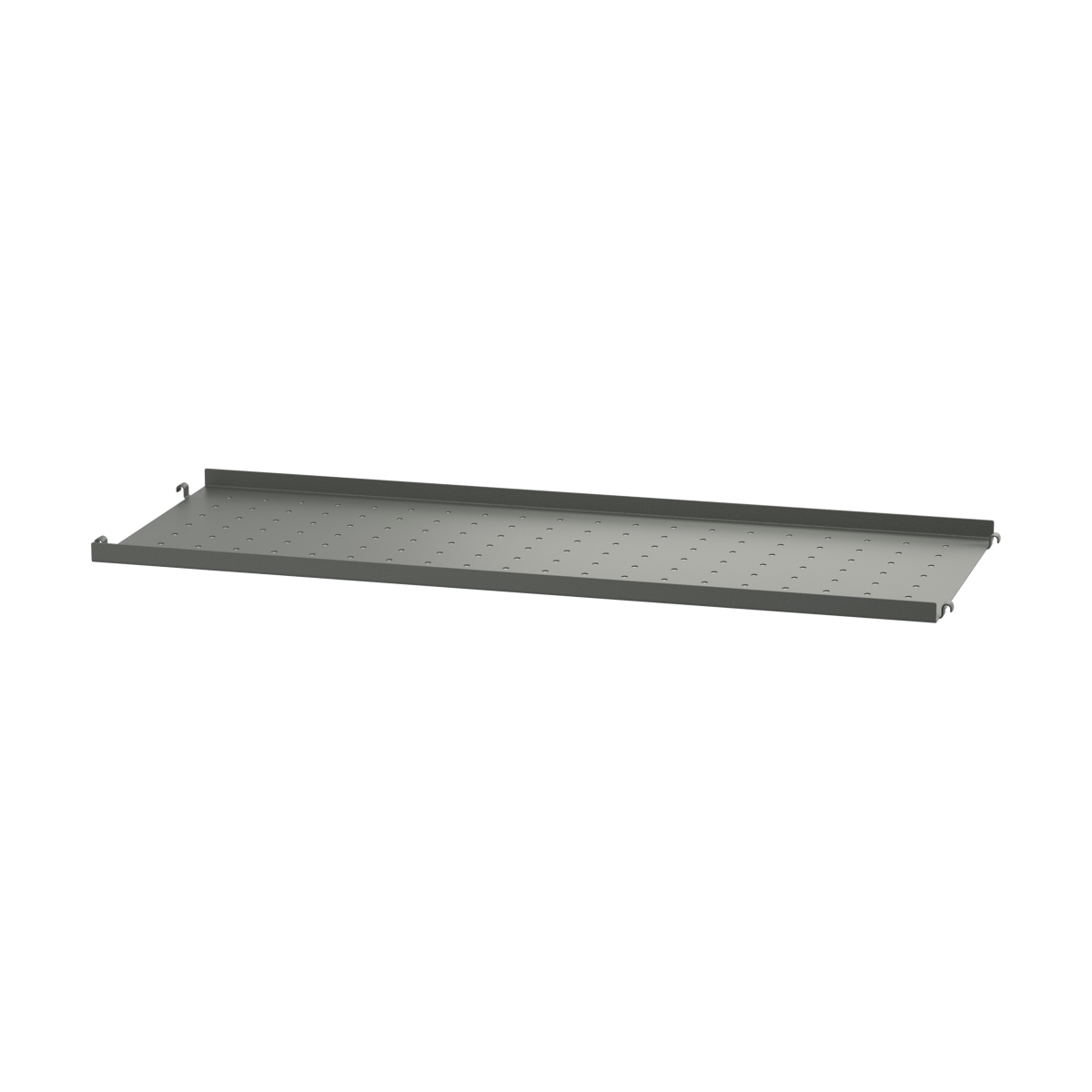 String - metallhylleplate 78x30cm låg kant mørkegrå - Grå - Metall