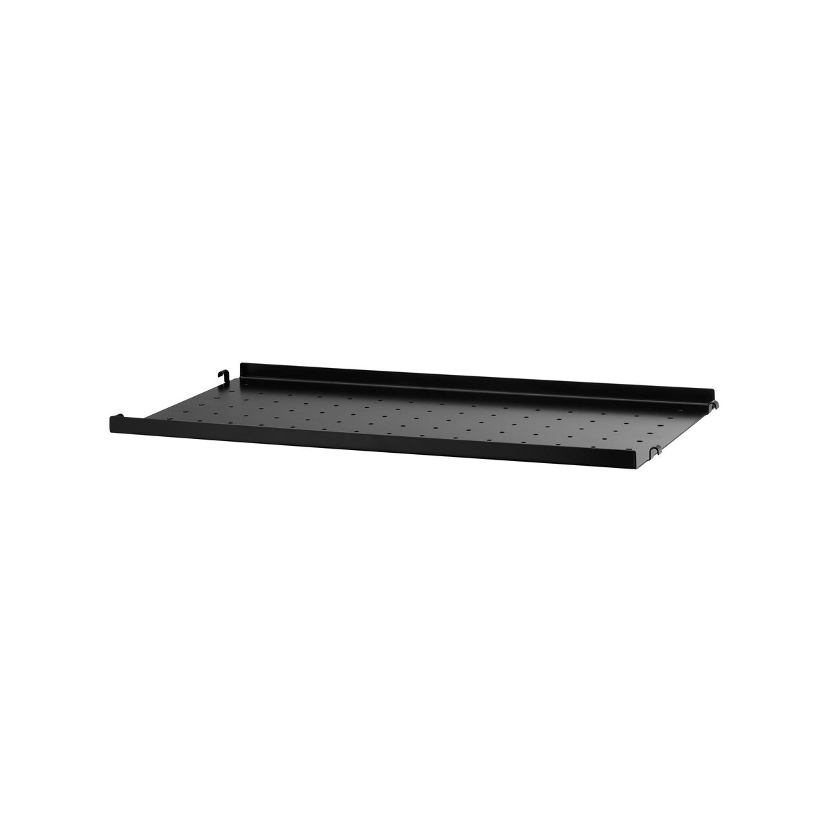 String hylleplate metall svart, 58x20 cm, lav kant | Skandinavisk Design | Hyller & Hyllesystem | Svart