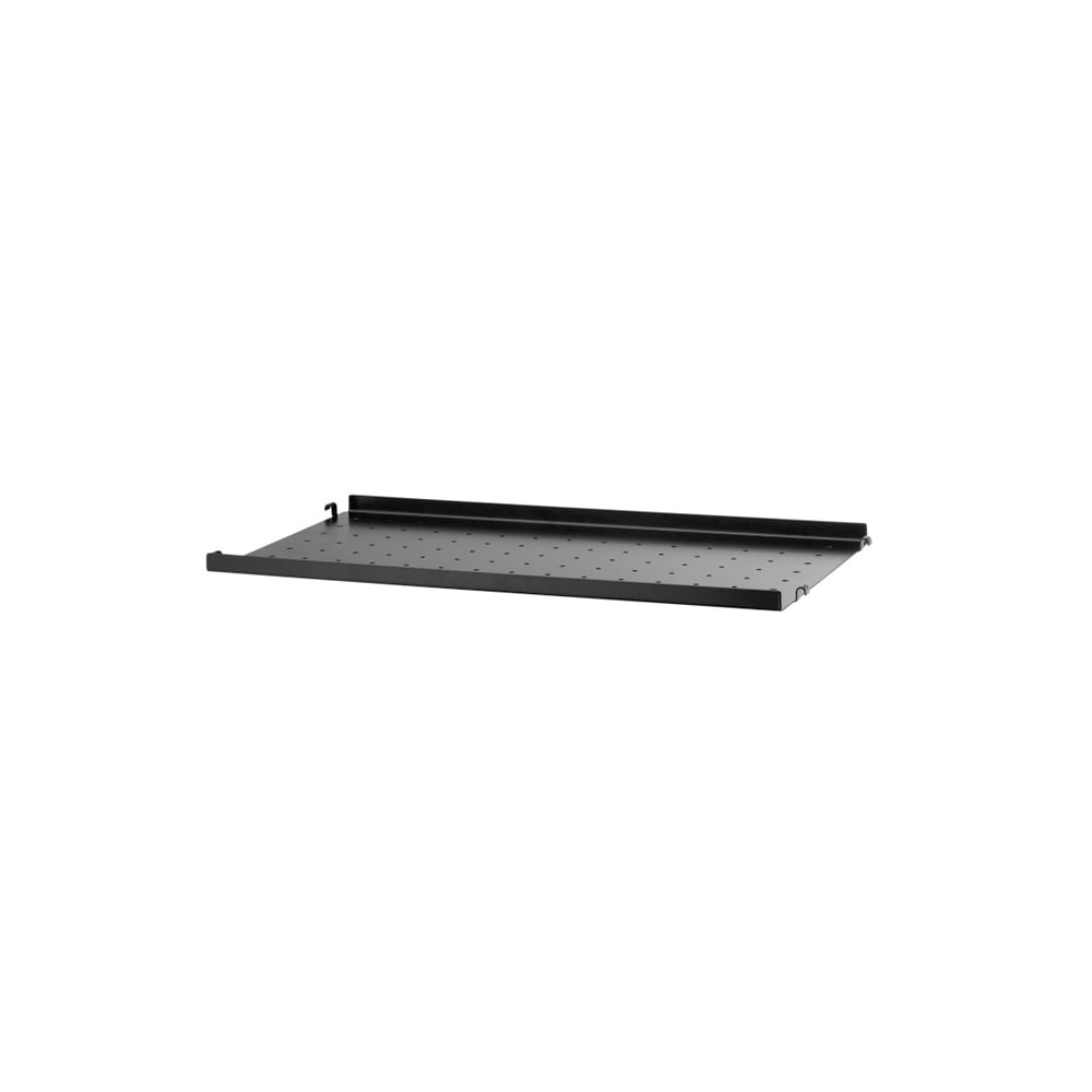 String hylleplate metall svart, 58x30 cm, lav kant | Skandinavisk Design | Hyller & Hyllesystem | Svart