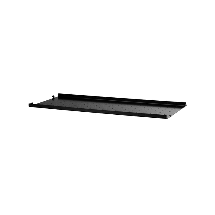 String hylleplate metall - svart, 78x20 cm, lav kant - String