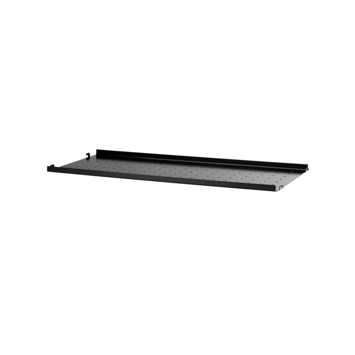 String hylleplate metall - svart, 78x30 cm, lav kant - String