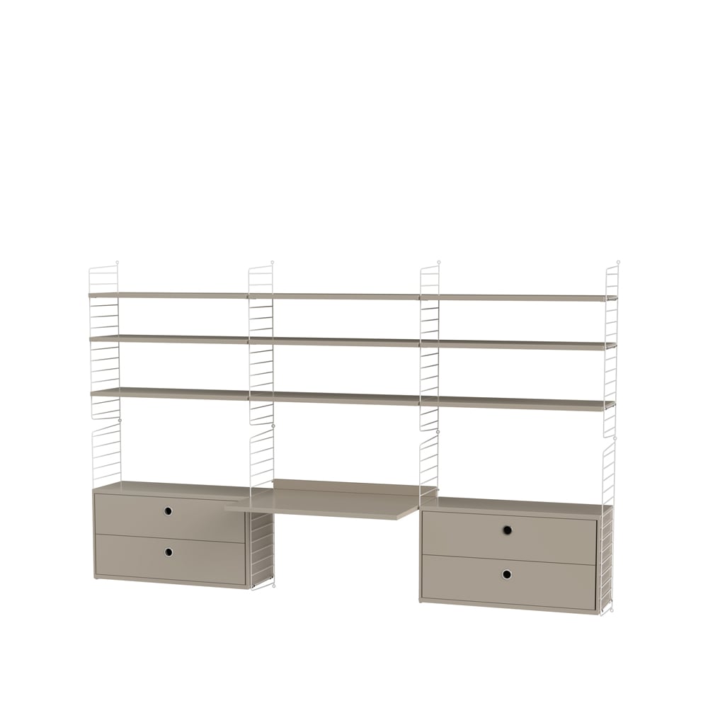 String kontor beige & hvit - Kombinasjon F | Skandinavisk Design | Beige
