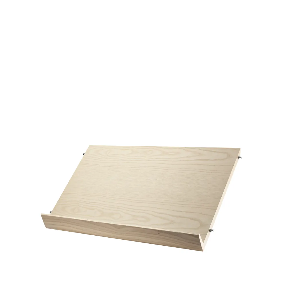 String magasinhylle tre, askfinér, 58x30 cm String