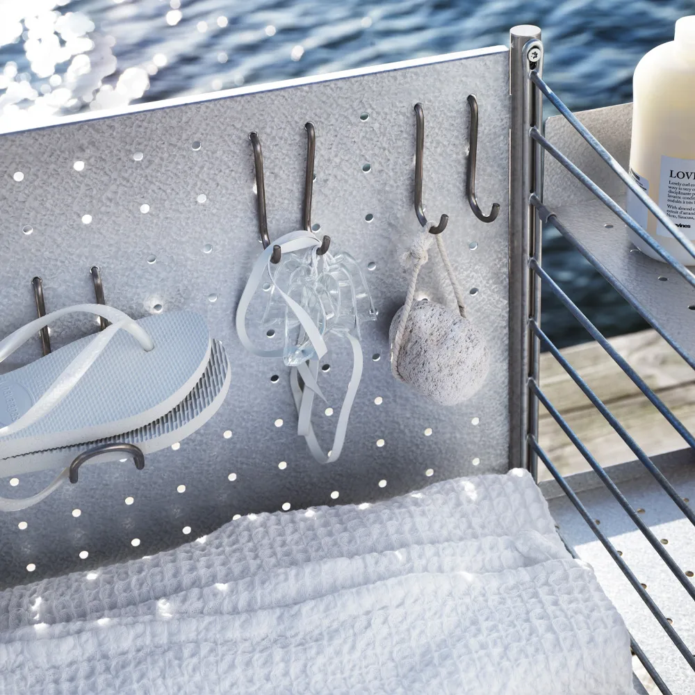 String Outdoor Frittstående krok, rustfritt stål, dobbel, 2-pk String