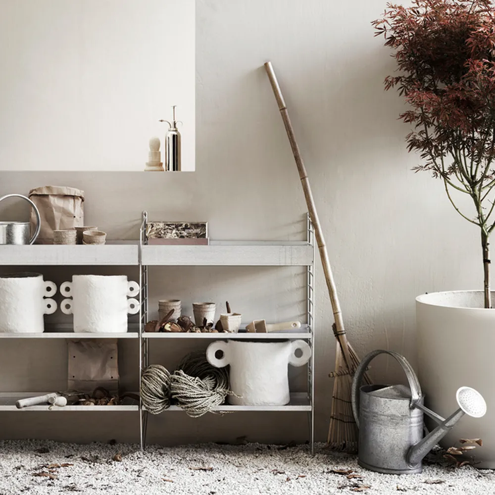 String Outdoor hylleplate, Galvanisert-58x30 cm-lav kant String