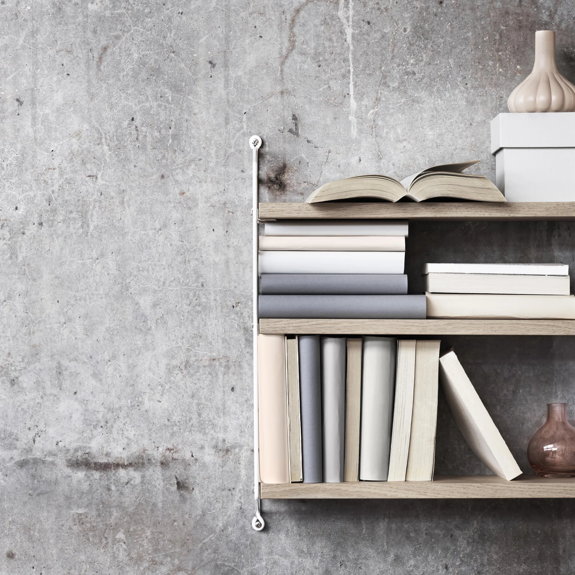 String Pocket Hylle eik-hvit, eik-hvit String