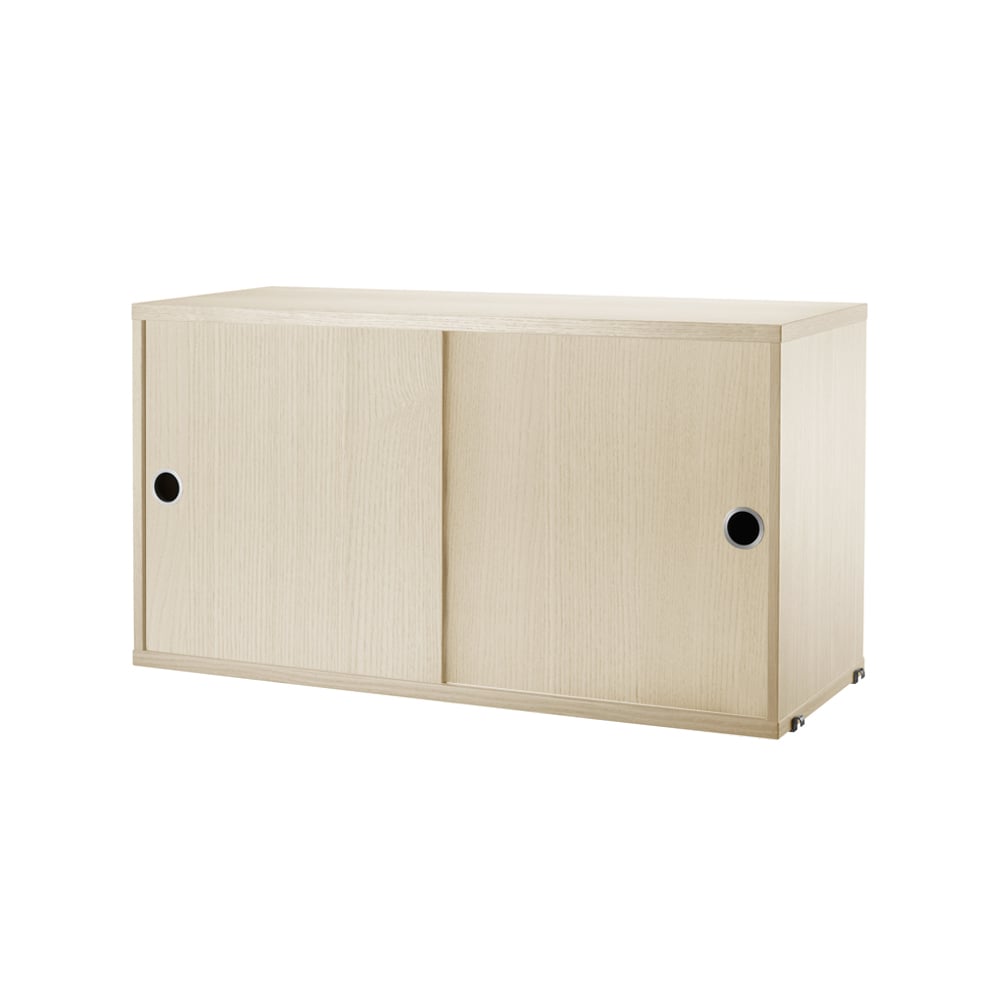 String - Skap med skyvedører 78x30cm ask - Hyller & Hyllesystem - Nils Strinning - Tre farget - Metall/Tre