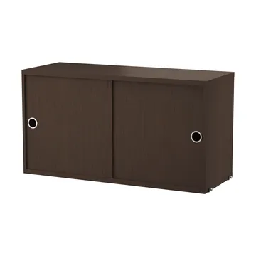 String skap med skyvedør - Mørk eik, 78x30 cm - String