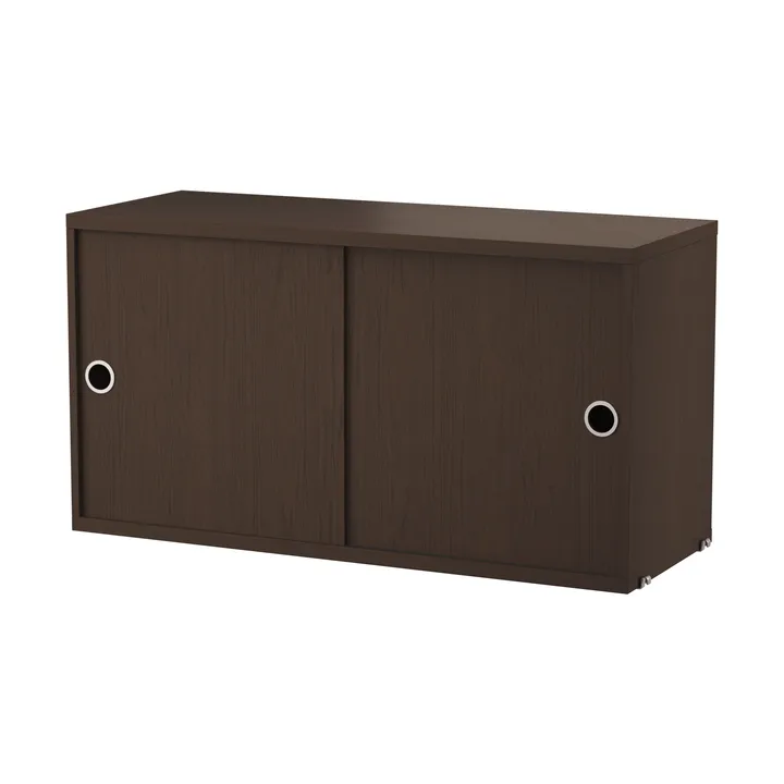 String skap med skyvedør - Mørk eik, 78x30 cm - String