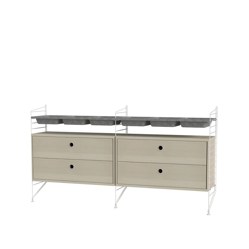 String soverom ask & hvit - Kombinasjon G String