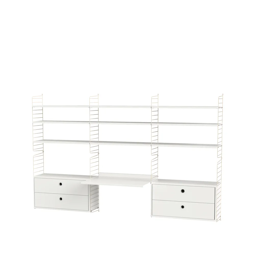 String soverom hvit & beige - Kombinasjon F,  String