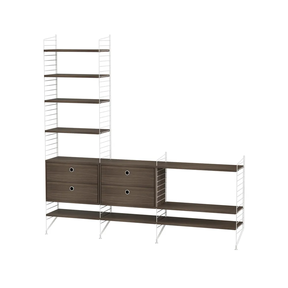 String stue valnøtt & hvit - Kombinasjon J | Skandinavisk Design | Brun