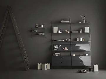 String veggavl - Mørkegrå, 75x30 cm, 2-pakning - String