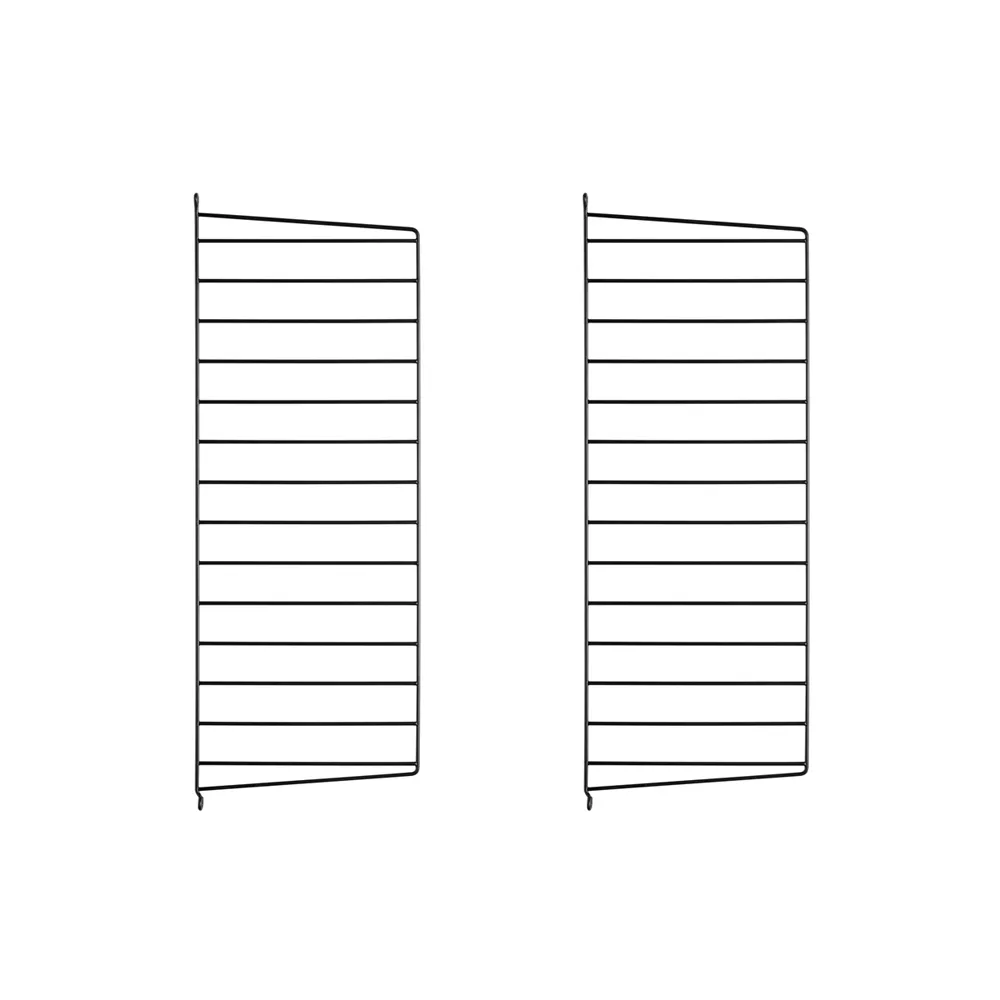 String veggavl, Svart, 75x30 cm, 2-pakning String