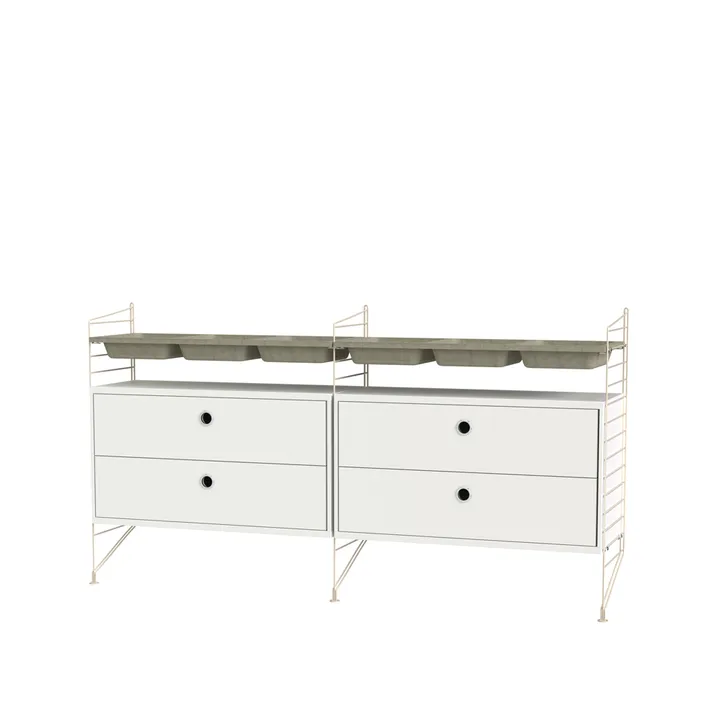 Stringhylle soverom hvit & beige - Kombinasjon G - undefined - String