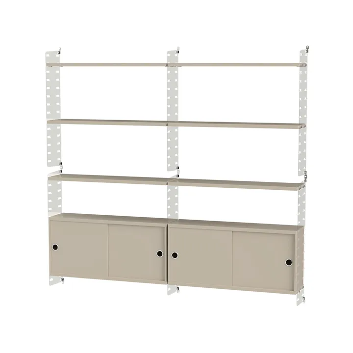 Stringhylle stue beige & plex - Kombinasjon C - String