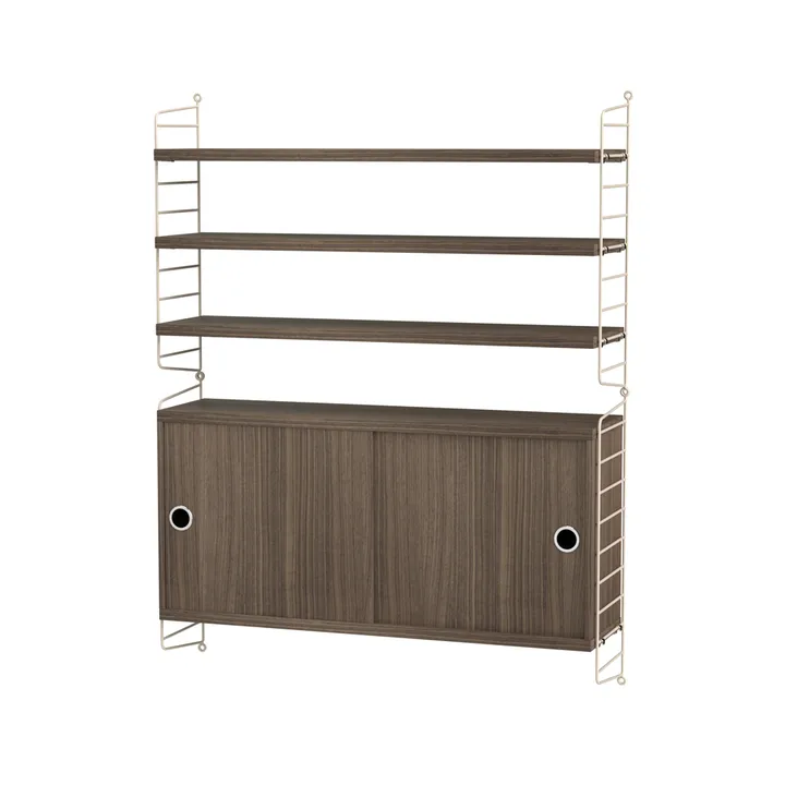 Stringhylle stue valnøtt & beige - Kombinasjon I - String