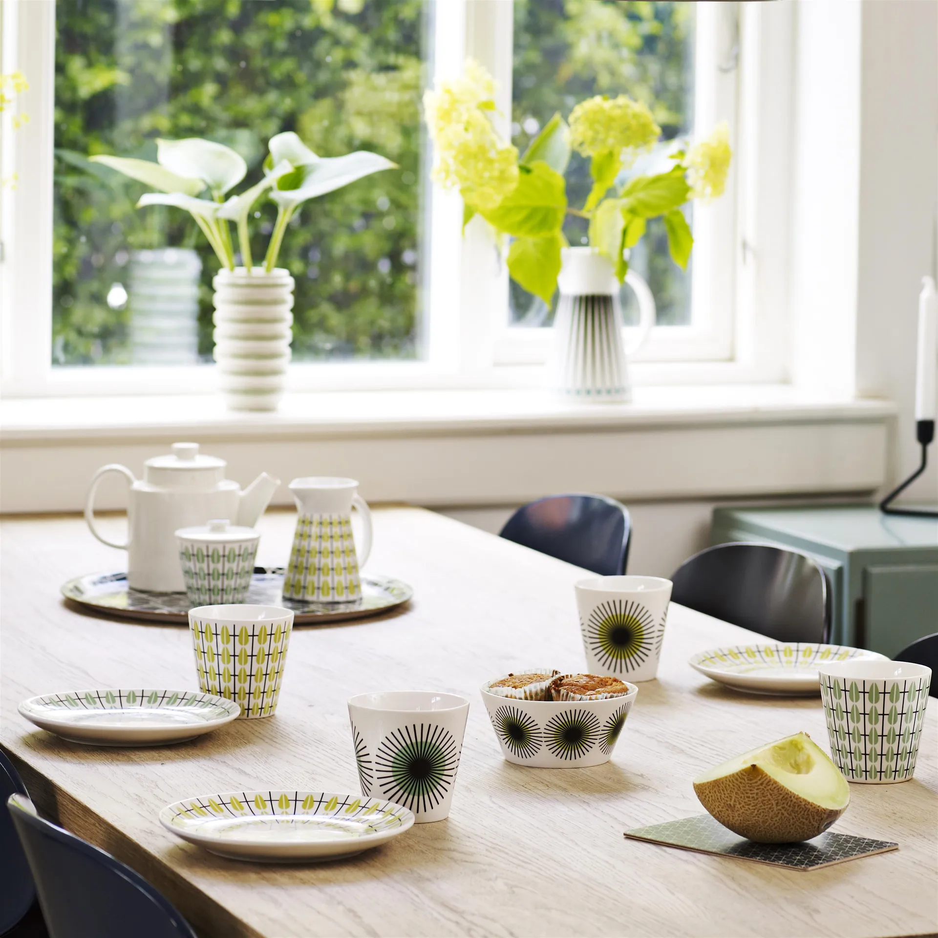 Olivia melkemugge, hvit-lime Superliving