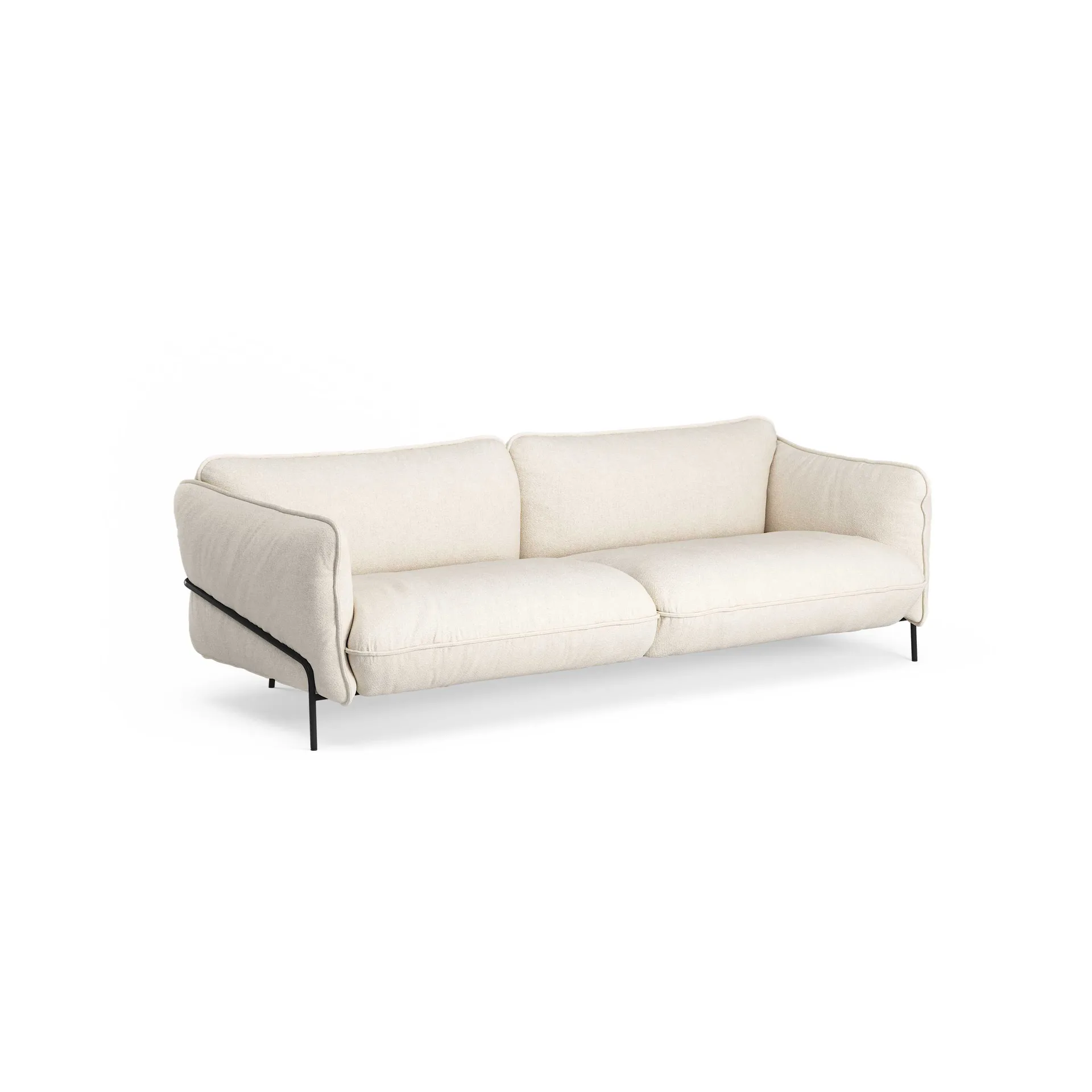 Continental sofa, Sealife Ivory/sand-svartlakkeret stål Swedese