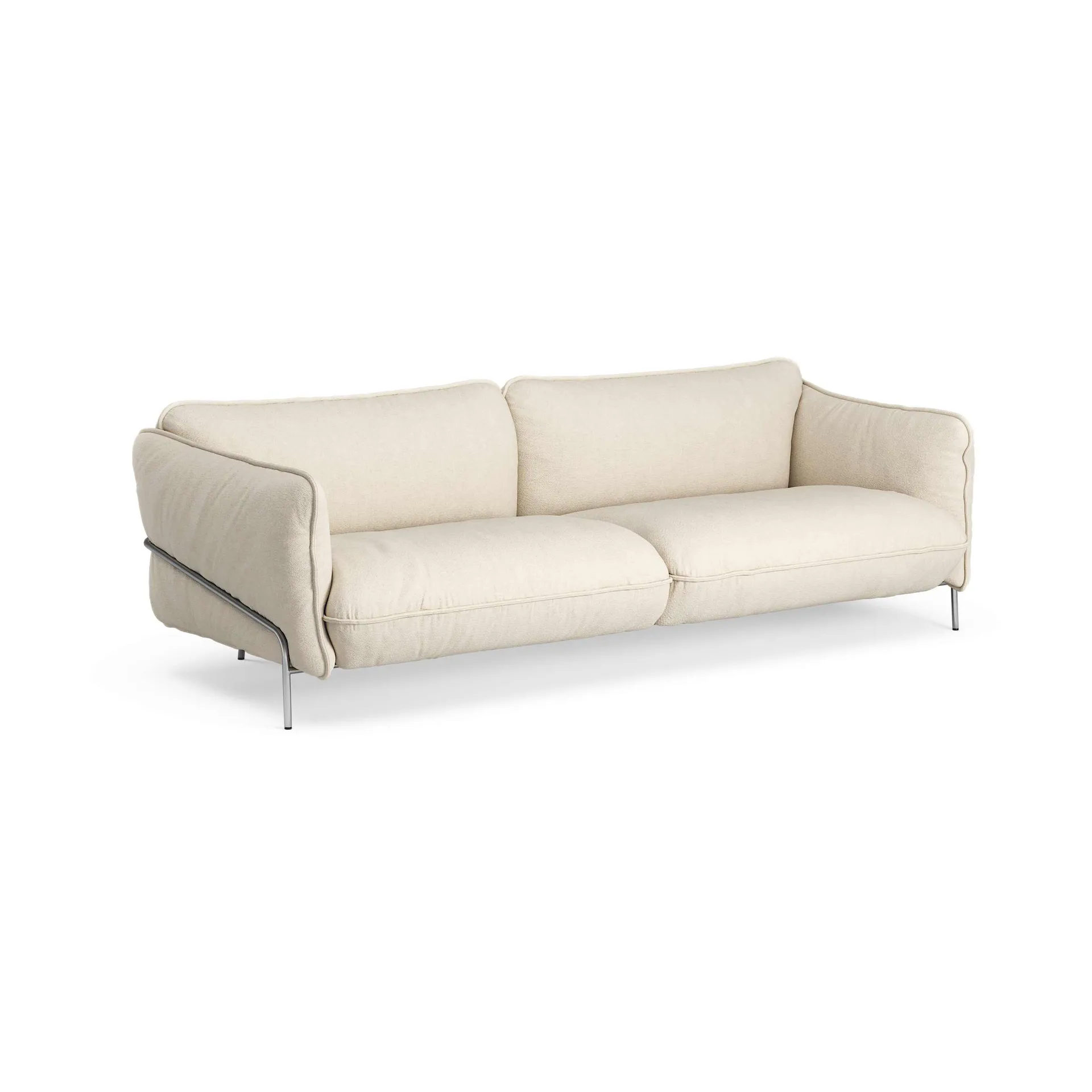 Continental sofa, Sealife Light beige/white-kromet stål Swedese