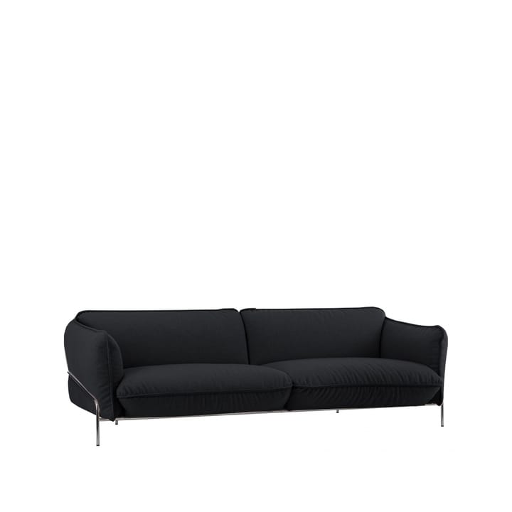 Continental sofa - tekstil divina md 193 sort, forkrommet stålramme - Swedese