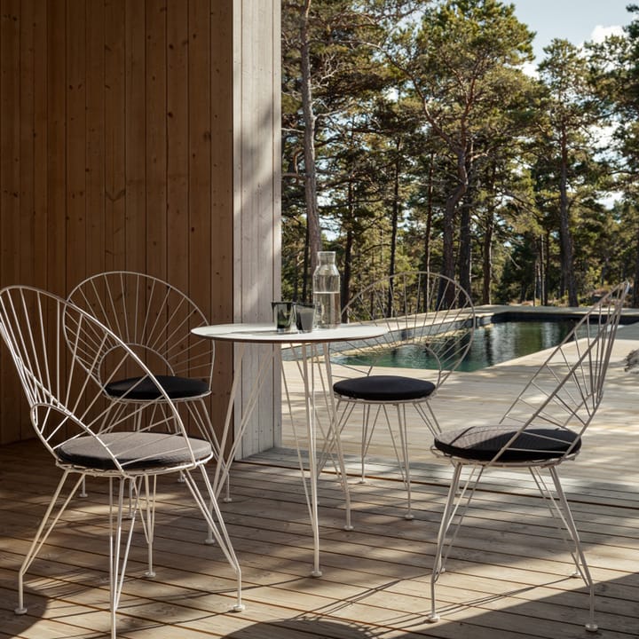 Desirée kafébord, Hvit, Ø 64 cm, hvitlakkert understell Swedese
