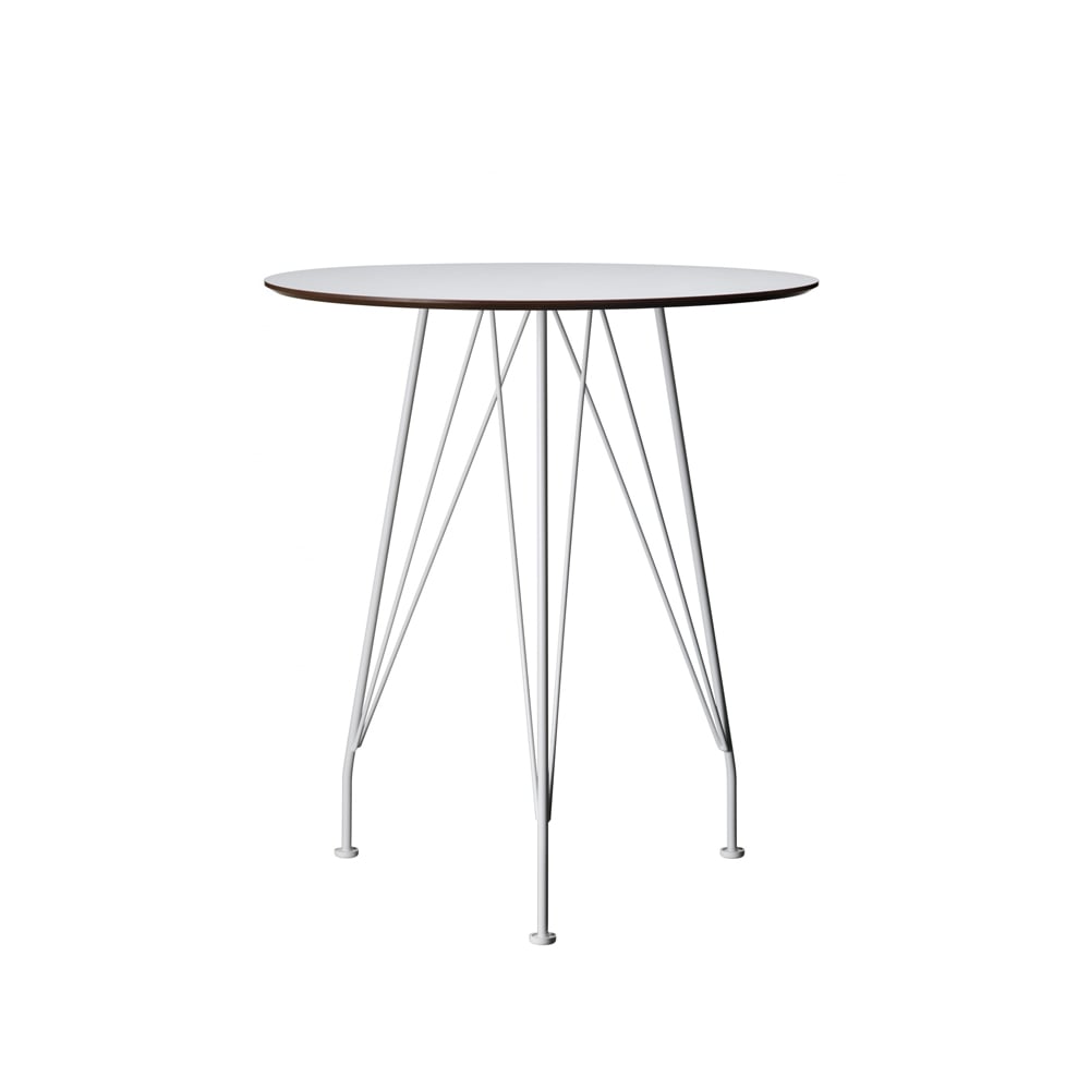 Swedese Desirée kafébord Hvit laminat, Ø 110 cm, hvitlakkert understell