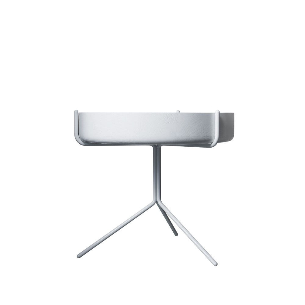 Bilde av Swedese Drum bord ask hvit lasur h.36 cm hvitt stativ