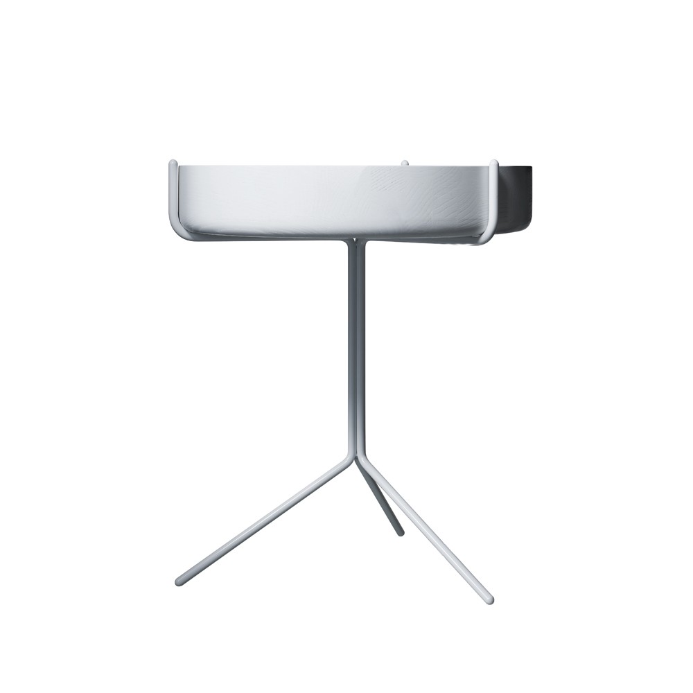 Bilde av Swedese Drum bord ask hvit lasur h.46 cm hvitt stativ
